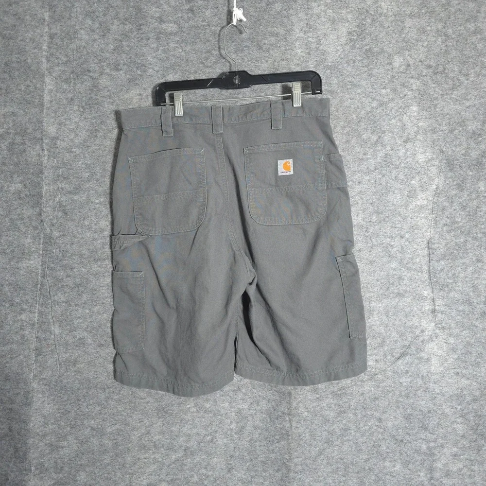 Carhartt B147 FAT Men 34 Gray Canvas Carpenter Work Shorts Relaxed Fit Utility
